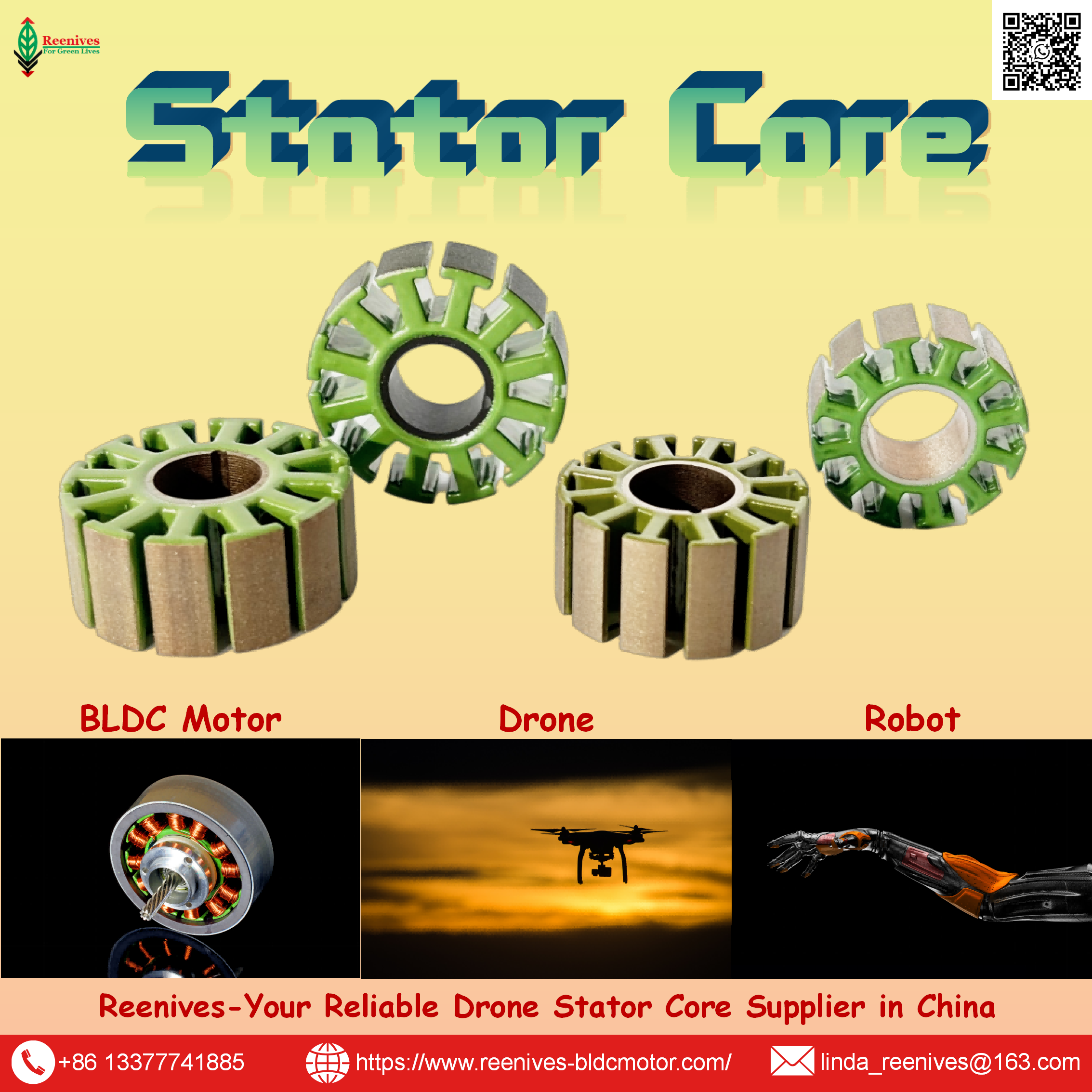 Precision motor lamination stack manufacturer for UAV & BLDC motors. 0.20mm epoxy-coated, low core loss, custom stack heights. Global shipping & free samples.